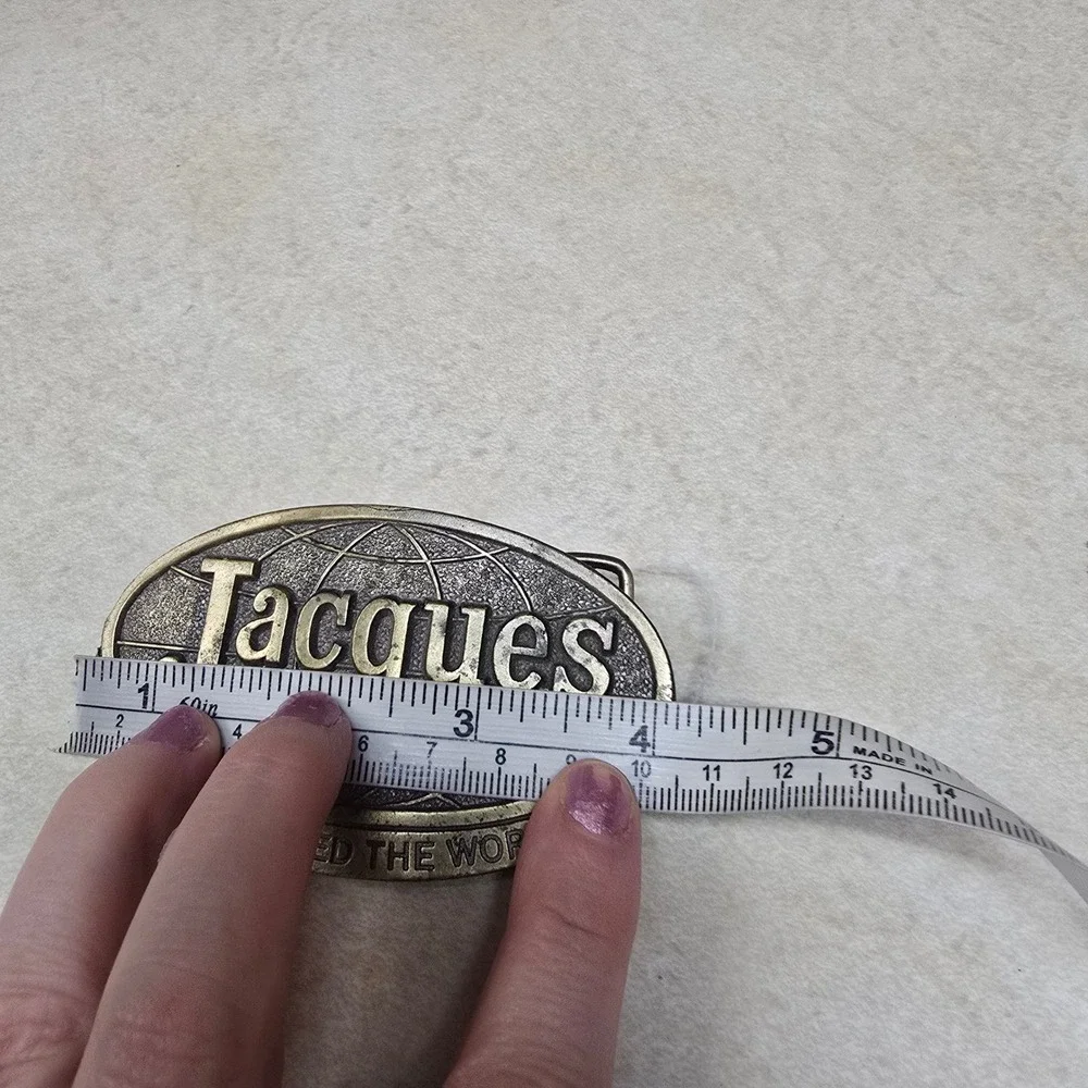 Vintage Jacques Seeds Belt‎ Buckle Farmers Feed The World Brass Tone Oval Ag